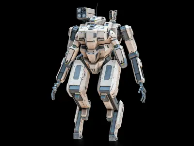  Sci-Fi Combat Mech Exoskeleton With 4 Skins PBR Package 
