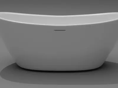 White modern bathtub 3D model  3D model