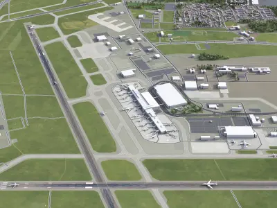 Ottawa - International Airport - YOW Low-poly 3D model