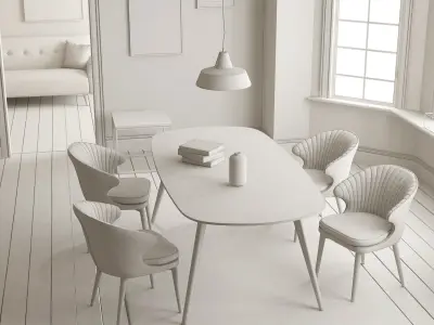 Dining Room 123 Interior 3D model