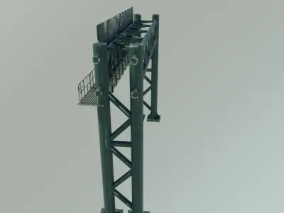 Highway Signage Low-poly 3D model