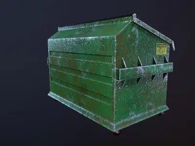 Dumpster trash can Low-poly 3D model