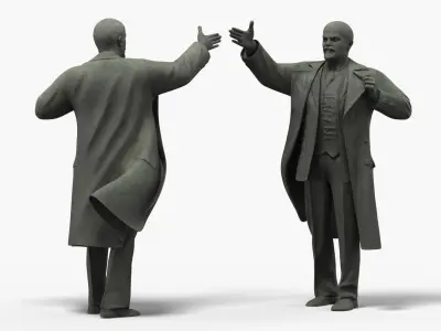  Pioneer Boy near Vladimir Lenin Statue Collection 