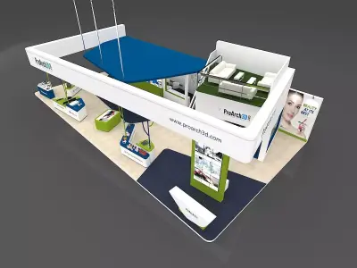 Exhibition stall 20 mtr x 10 mtr 3 sides open 3D max model 3D model