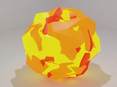Low Poly Explosion fireball Free low-poly 3D model