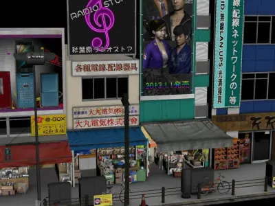 Japanese street scape 001 3D Model - Unity Ready Low-poly 3D model