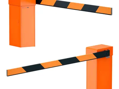 Orange automatic barrier 3D model