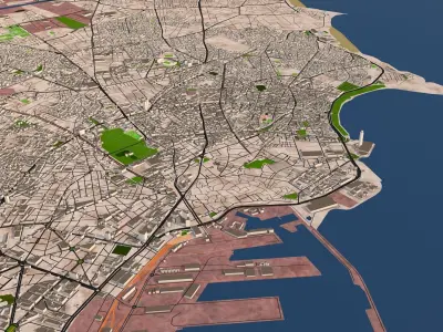Casablanca city 2020 August data Low-poly 3D model