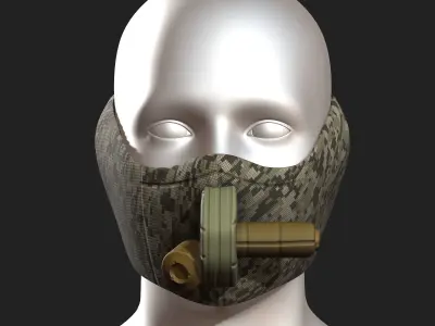 Gas mask helmet scifi fantasy armor hats military  Low-poly 3D model