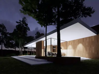 Modern House Exterior Scene 3D model purchase