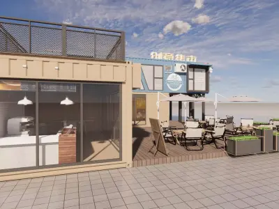 Container coffee shop-12 3D model