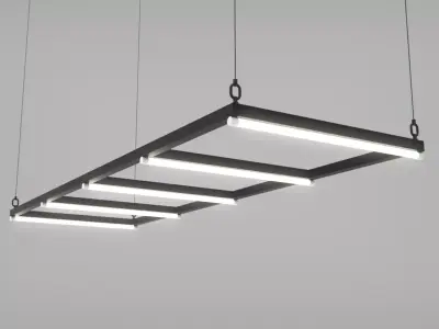 Hanging Tube Lights 3D model