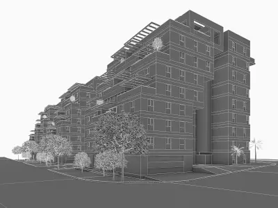 Condominium 02 Low-poly 3D model