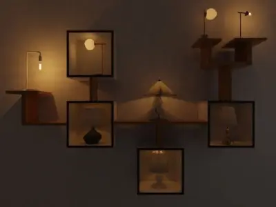 Bed Lamps and Table Lamps Free 3D model