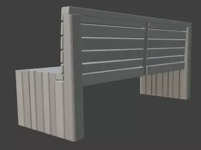 Wooden Park Bench 3D Model 3D model