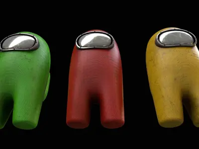 Among Us Crewmate PBR Low-poly 3D model