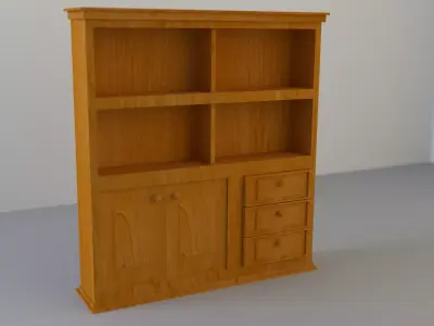 Wooden Book Shelf Architecture  Low-poly 3D model