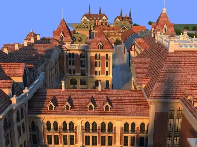 European-Style Residential Community 3D model