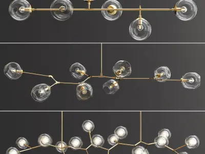 Collection branching chandeliers 3D model