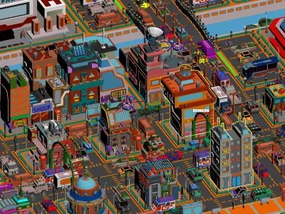 Sci-Fi city cartoon 3D model