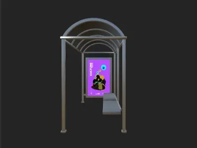Bus Stop  Low-poly 3D model buy