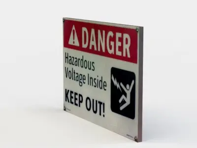 Danger sign Low-poly 3D model