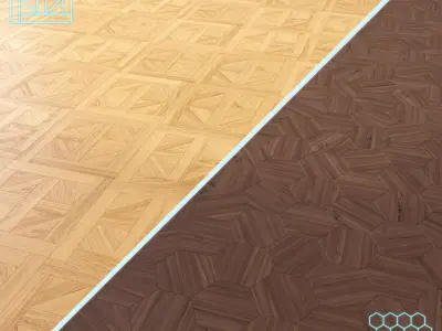 Parquet - Laminate - Wooden floor 2 in 1 Low-poly 3D model 97