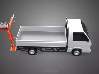 FOLDING MOUNTED BED CRANE HOIST LIFT ELECTRIC WINCH PICKUP TRUCK 3D model