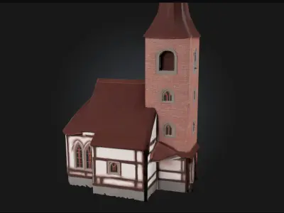 Village Chapel Model  Peaceful Sanctuary of a Bygone Era 3D model
