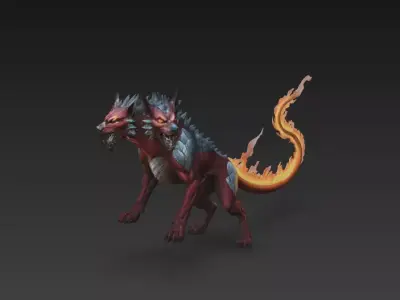 figura mitologica animal perro medieval  3D print model