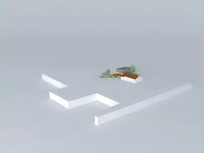 Detached house 120m2 monnomur and wood frame Free 3D model