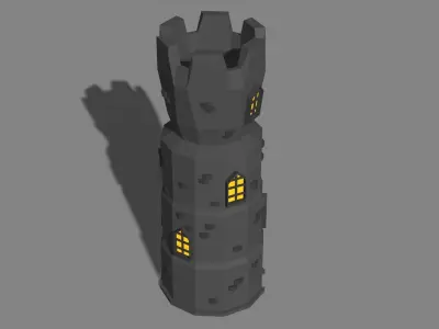 Low-Poly Cartoon Tower Low-poly 3D model