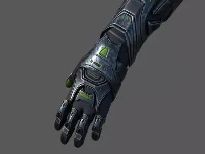 Gloves Scifi military combat soldier armor  Low-poly 3D model