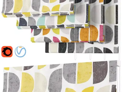 Roman Curtains 142 Fryetts LUNA Moon Shape 3D model