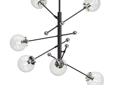Untitled modern chandelier with six glass globes 3D model purchase