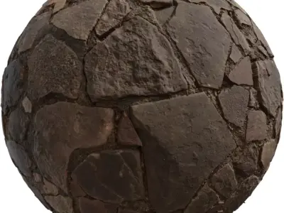 Medieval Flagstone Cobblestone with Dirt  Texture