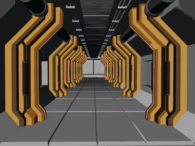 Sci Fi room passage 3D model