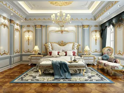 French Palace-Style Bedroom 3D model