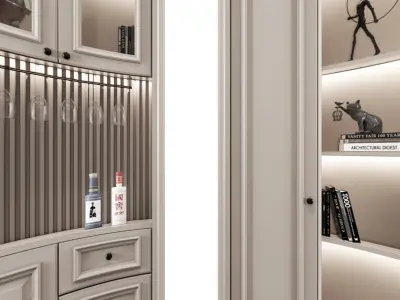 European Cabinet Simplified Wine 3D model