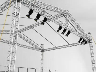 Music stage platform scaffolding 3D model