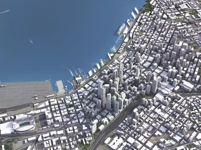 Seattle - 3D City Model Low-poly 3D model