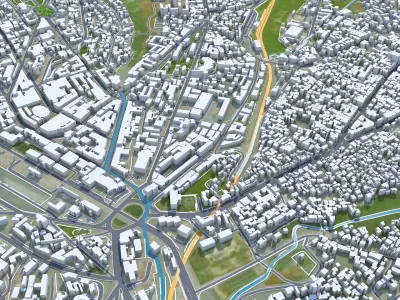 Yaounde Cameroon 40km Low-poly 3D model