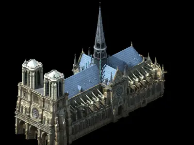 Different dimension - architecture - Notre Dame de Paris 01 3D model