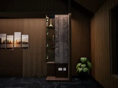 Floating Showcase Wardrobe Small Free 3D model