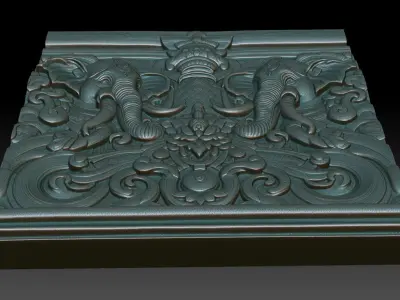 Indian Temple Wall basrelief 15 240614 3D print model