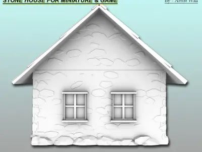 Stone House For Miniatures and Game  3D print model