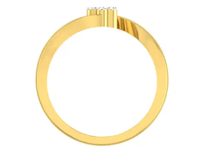 Solitaire Women Engagement Bypass Rings 3D print model 2