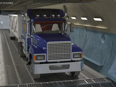  Strategic Airlift Aircraft Nose Raised with Truck Cargo with Interior 