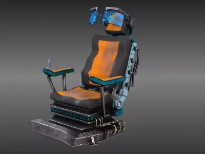 SCI FI armchair Low-poly 3D model