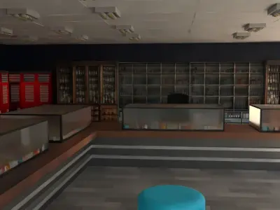 Pharmacy Interior Low-poly 3D model